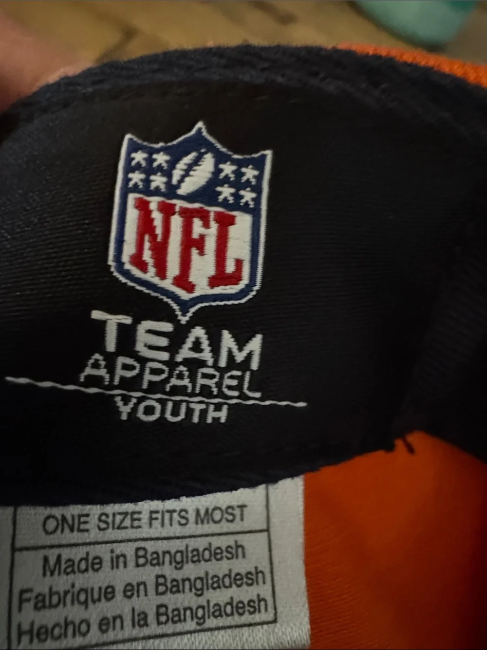 NFL Chicago Bears Kids Hat in Navy and Orange